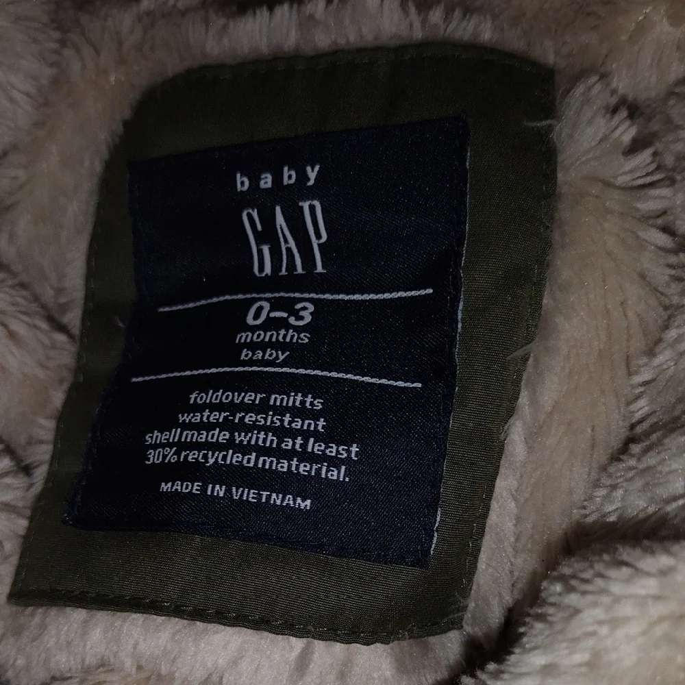 GAP Kids Quilted Olive Puffer Jacket | Size 0-3 Months | Worn Once